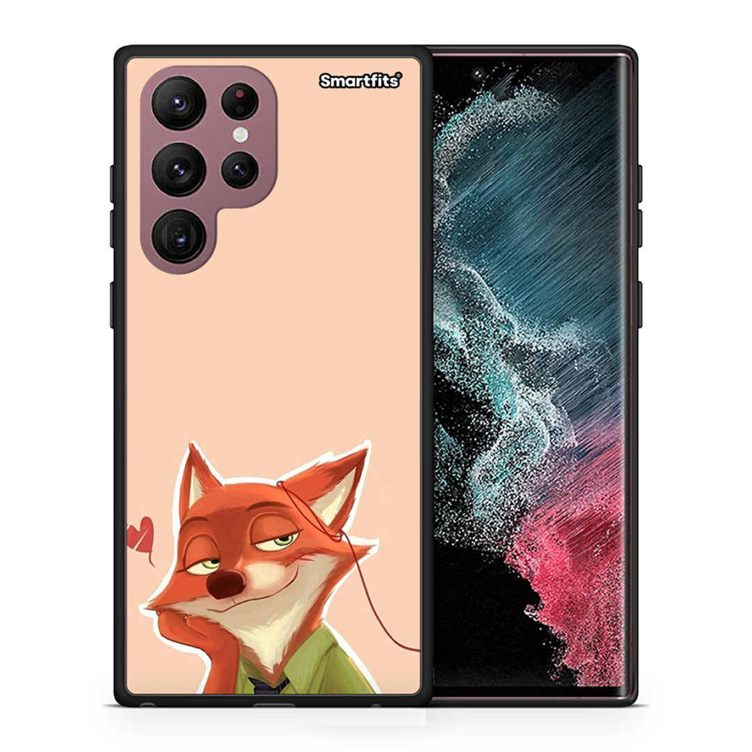 Θήκη Samsung S22 Ultra Nick Wilde And Judy Hopps Love 1 από τη Smartfits με σχέδιο στο πίσω μέρος και μαύρο περίβλημα | Samsung S22 Ultra Nick Wilde And Judy Hopps Love 1 case with colorful back and black bezels