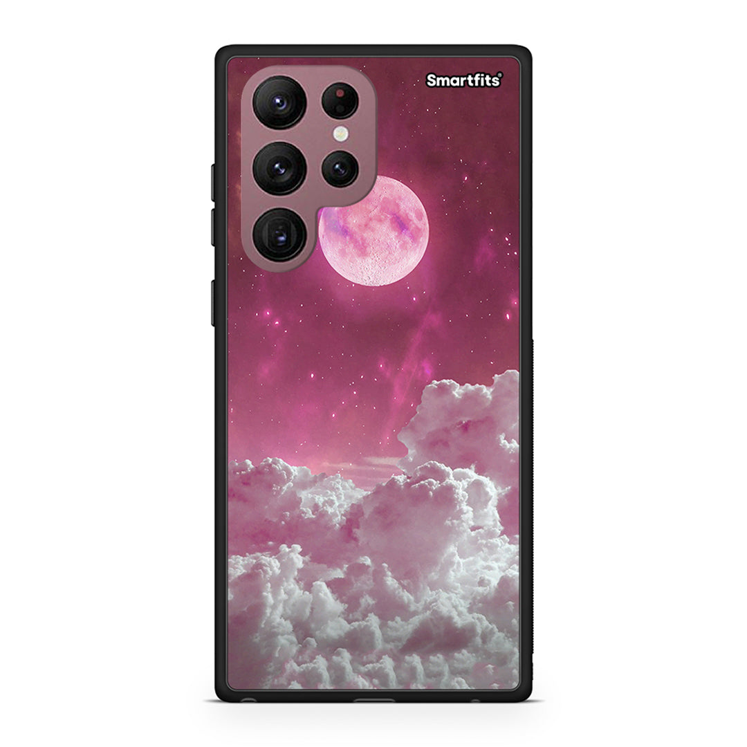 Samsung S22 Ultra Pink Moon Θήκη από τη Smartfits με σχέδιο στο πίσω μέρος και μαύρο περίβλημα | Smartphone case with colorful back and black bezels by Smartfits