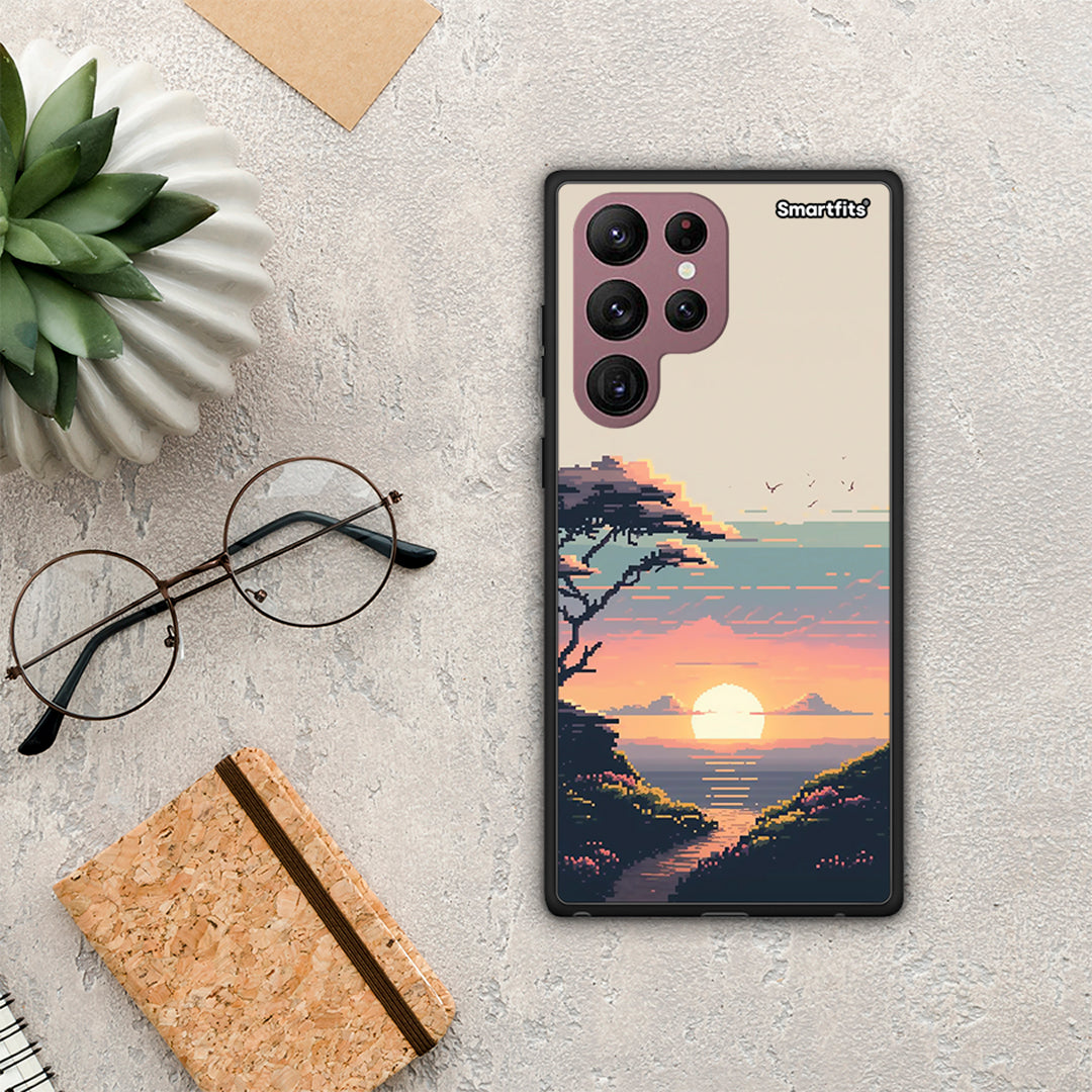 Pixel Sunset - Samsung Galaxy S22 Ultra case