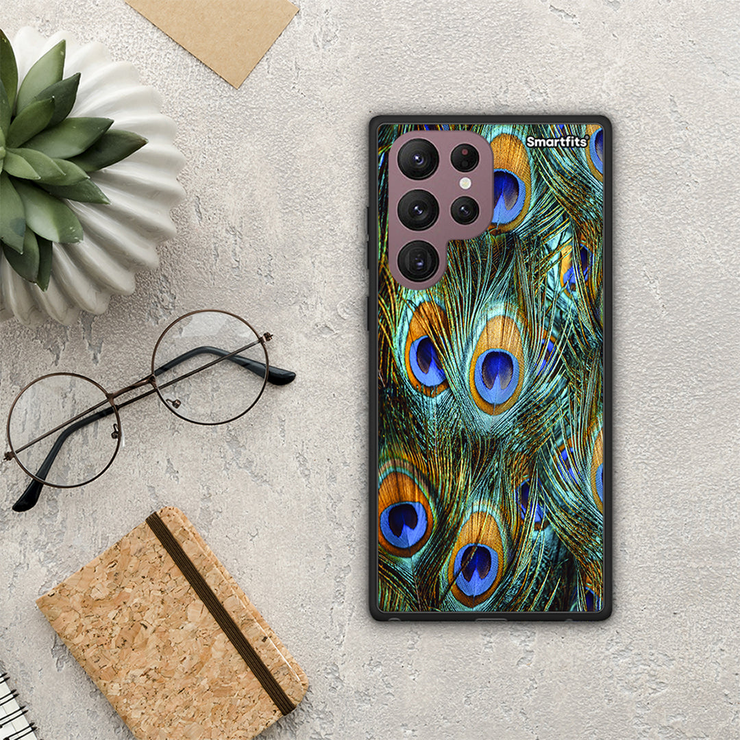 Real Peacock Feathers - Samsung Galaxy S22 Ultra case