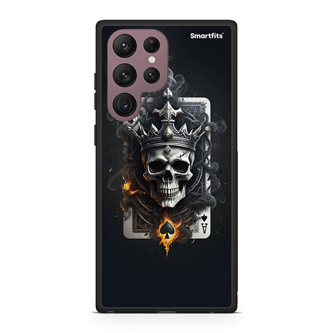 Samsung S22 Ultra Skull King Ace θήκη από τη Smartfits με σχέδιο στο πίσω μέρος και μαύρο περίβλημα | Smartphone case with colorful back and black bezels by Smartfits