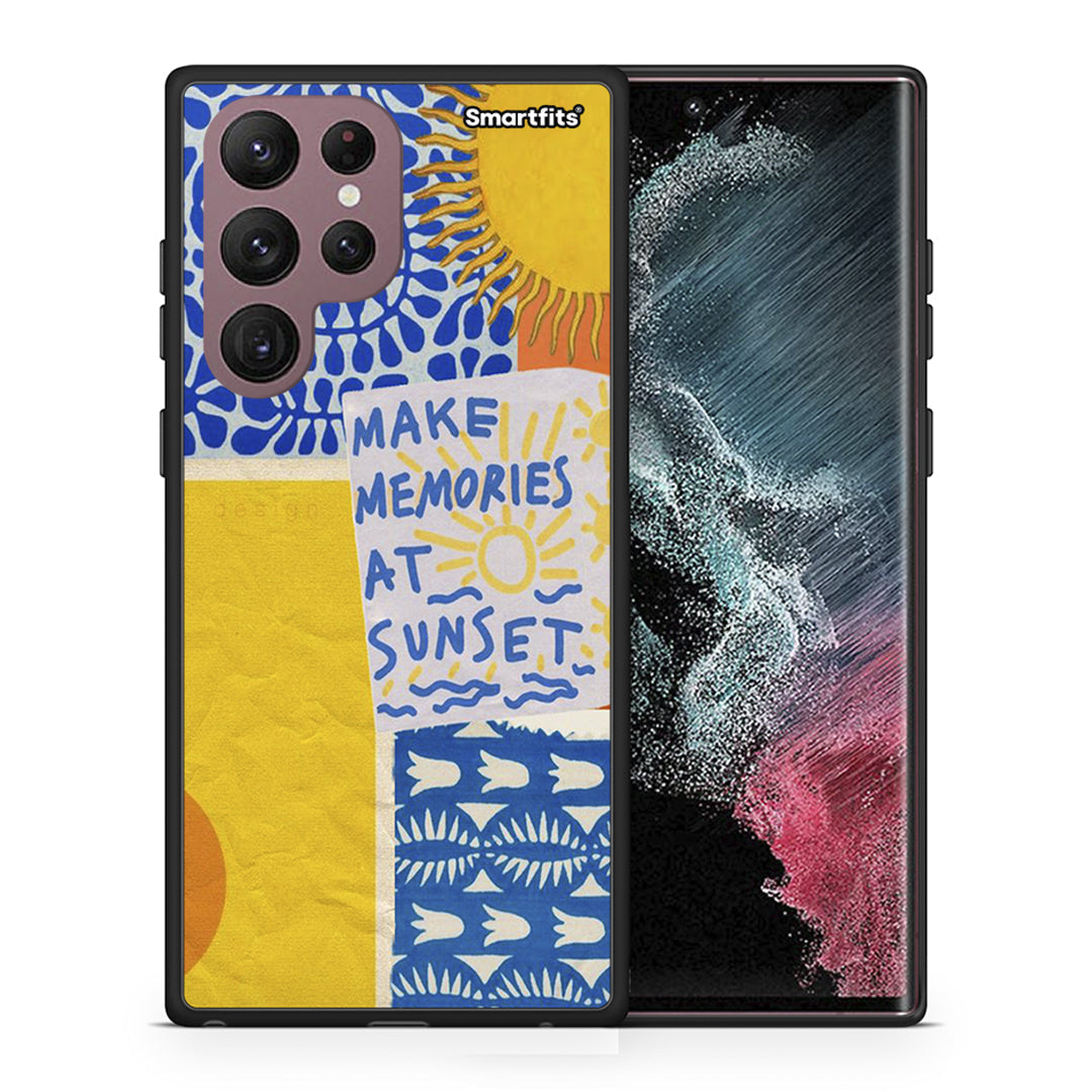 Θήκη Samsung S22 Ultra Sunset Memories από τη Smartfits με σχέδιο στο πίσω μέρος και μαύρο περίβλημα | Samsung S22 Ultra Sunset Memories case with colorful back and black bezels