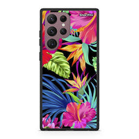 Thumbnail for Samsung S22 Ultra Tropical Flowers θήκη από τη Smartfits με σχέδιο στο πίσω μέρος και μαύρο περίβλημα | Smartphone case with colorful back and black bezels by Smartfits