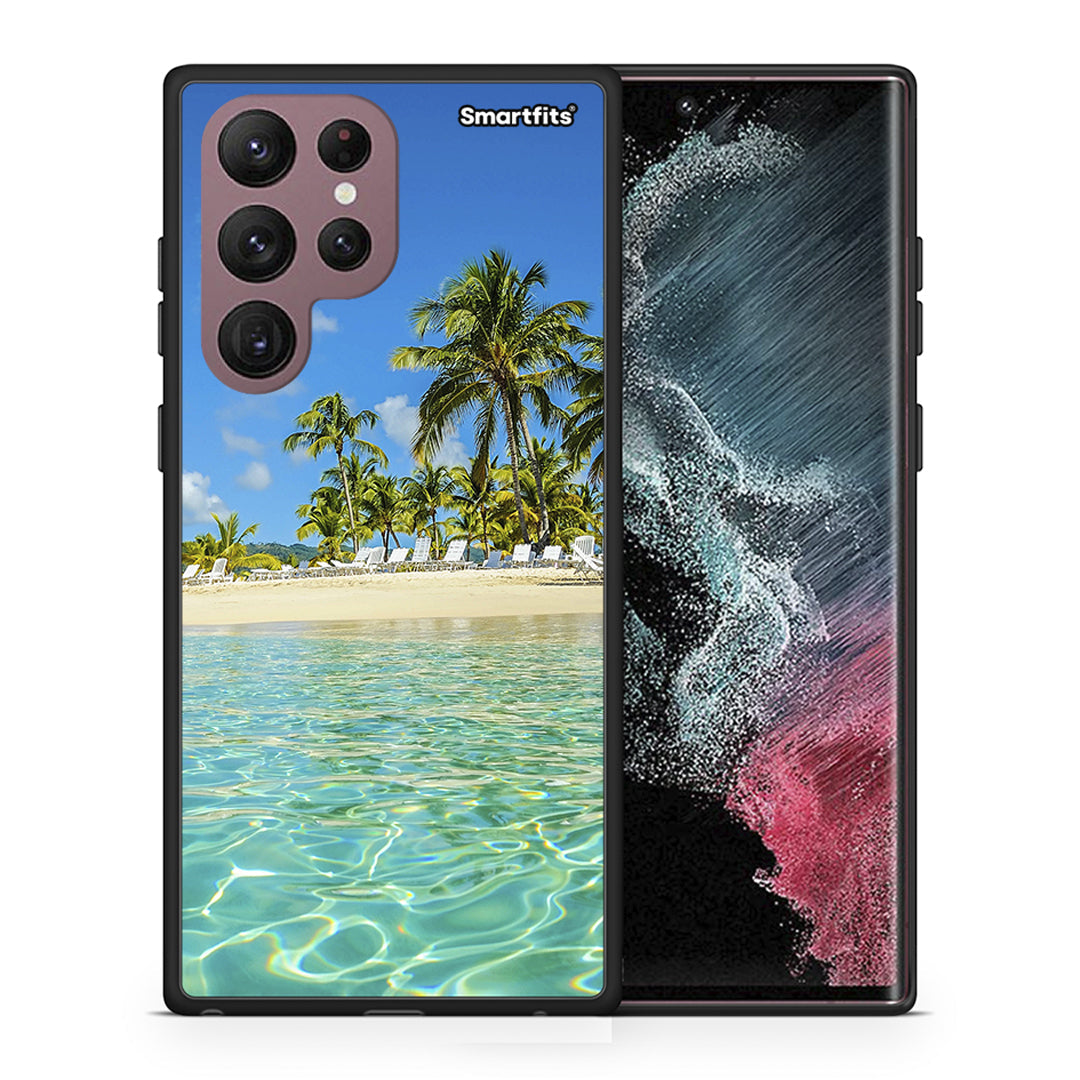 Θήκη Samsung S22 Ultra Tropical Vibes από τη Smartfits με σχέδιο στο πίσω μέρος και μαύρο περίβλημα | Samsung S22 Ultra Tropical Vibes case with colorful back and black bezels