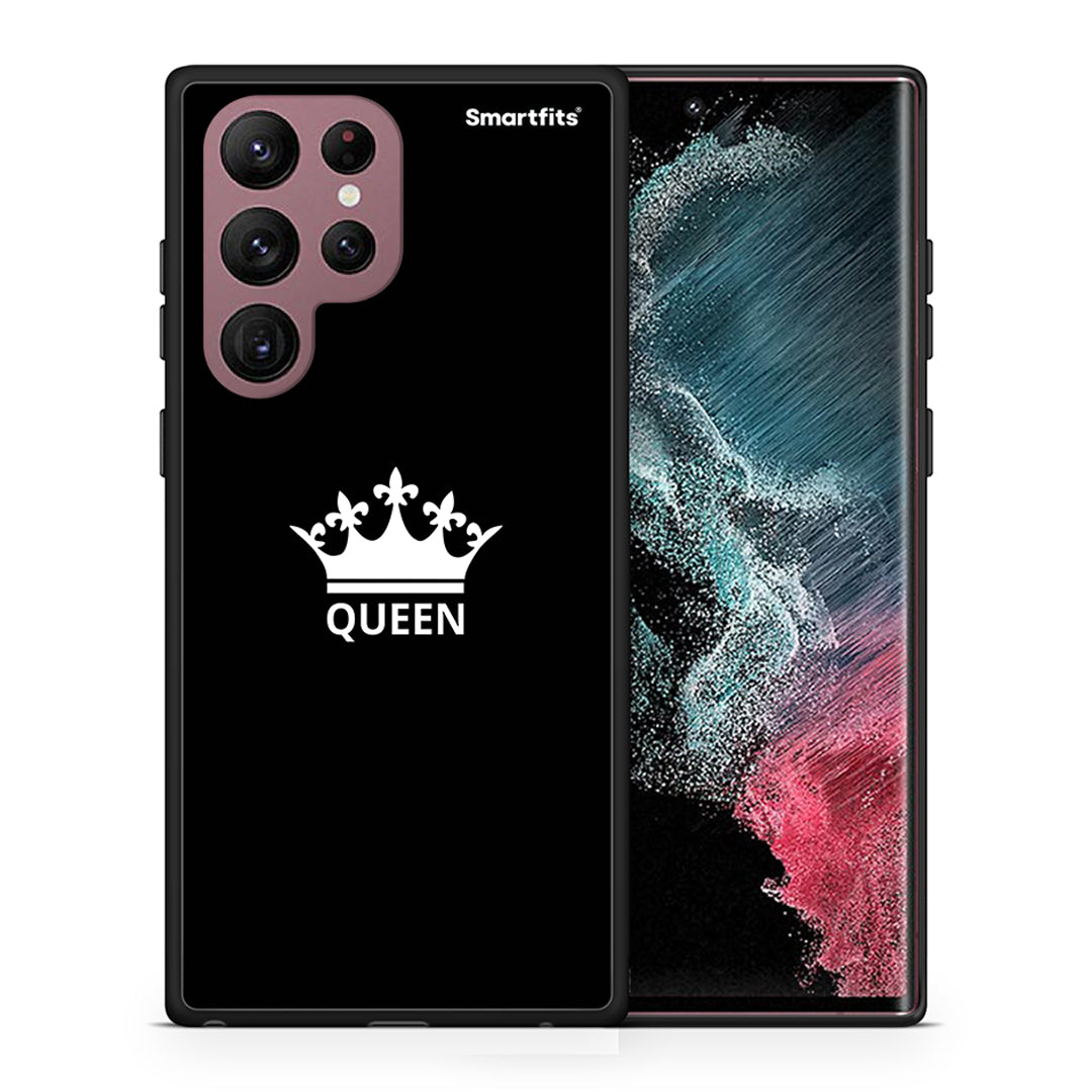 Θήκη Samsung S22 Ultra Queen Valentine από τη Smartfits με σχέδιο στο πίσω μέρος και μαύρο περίβλημα | Samsung S22 Ultra Queen Valentine case with colorful back and black bezels