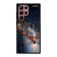 Thumbnail for Samsung S22 Ultra Xmas Train θήκη από τη Smartfits με σχέδιο στο πίσω μέρος και μαύρο περίβλημα | Smartphone case with colorful back and black bezels by Smartfits