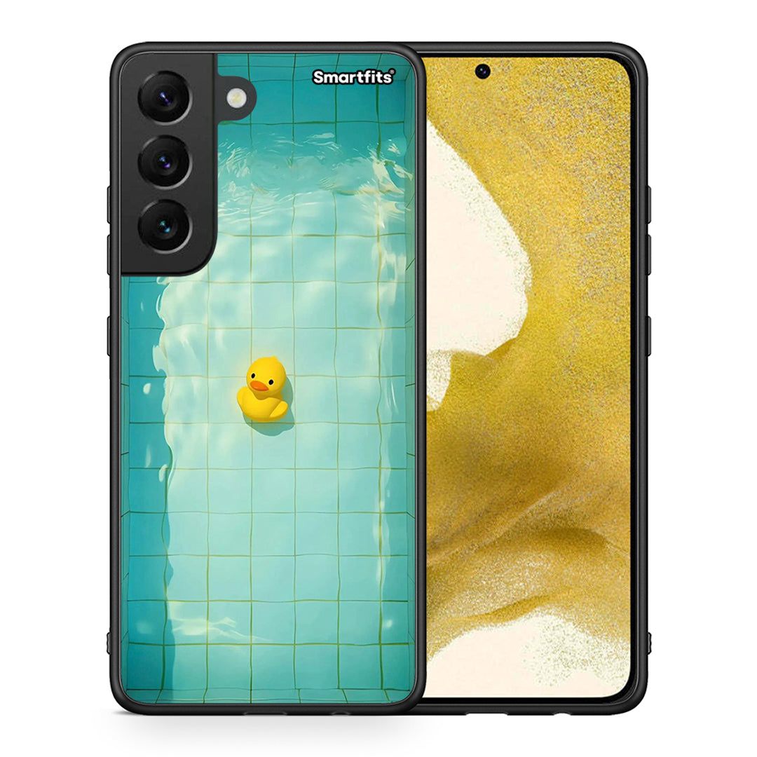 Θήκη Samsung S22 Yellow Duck από τη Smartfits με σχέδιο στο πίσω μέρος και μαύρο περίβλημα | Samsung S22 Yellow Duck case with colorful back and black bezels