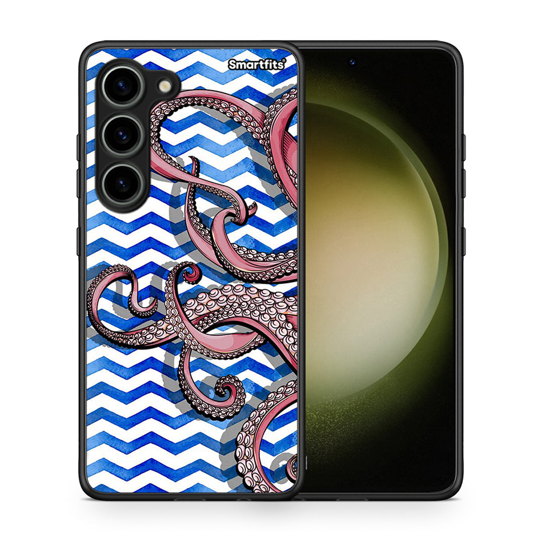 Θήκη Samsung Galaxy S23 Chevron Devilfish από τη Smartfits με σχέδιο στο πίσω μέρος και μαύρο περίβλημα | Samsung Galaxy S23 Chevron Devilfish Case with Colorful Back and Black Bezels