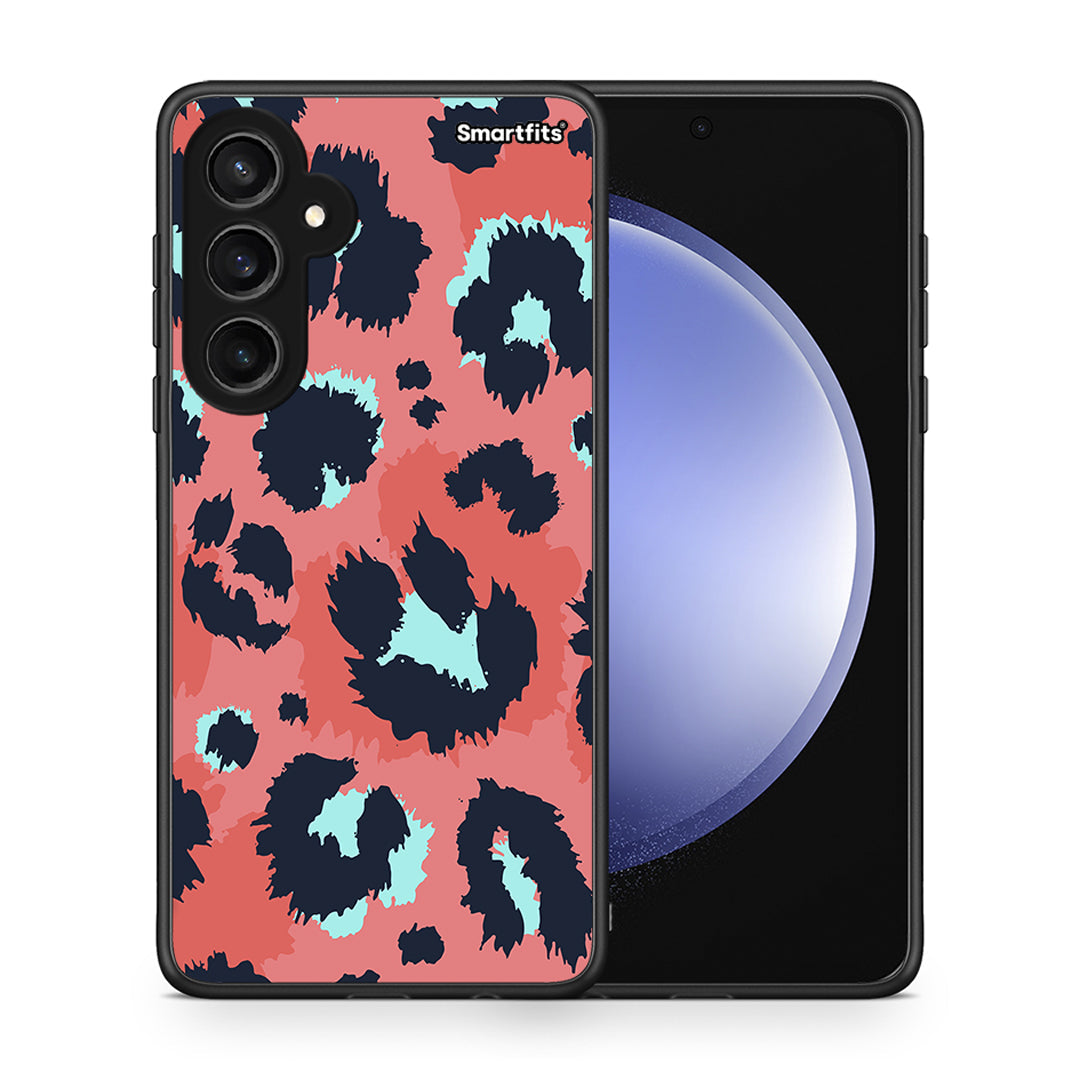 Θήκη Samsung Galaxy S23 FE Pink Leopard Animal από τη Smartfits με σχέδιο στο πίσω μέρος και μαύρο περίβλημα | Samsung Galaxy S23 FE Pink Leopard Animal case with colorful back and black bezels