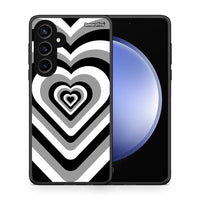 Thumbnail for Θήκη Samsung Galaxy S23 FE Black Hearts από τη Smartfits με σχέδιο στο πίσω μέρος και μαύρο περίβλημα | Samsung Galaxy S23 FE Black Hearts case with colorful back and black bezels