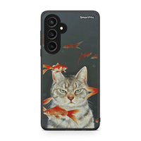Thumbnail for Samsung Galaxy S23 FE Cat Goldfish θήκη από τη Smartfits με σχέδιο στο πίσω μέρος και μαύρο περίβλημα | Smartphone case with colorful back and black bezels by Smartfits