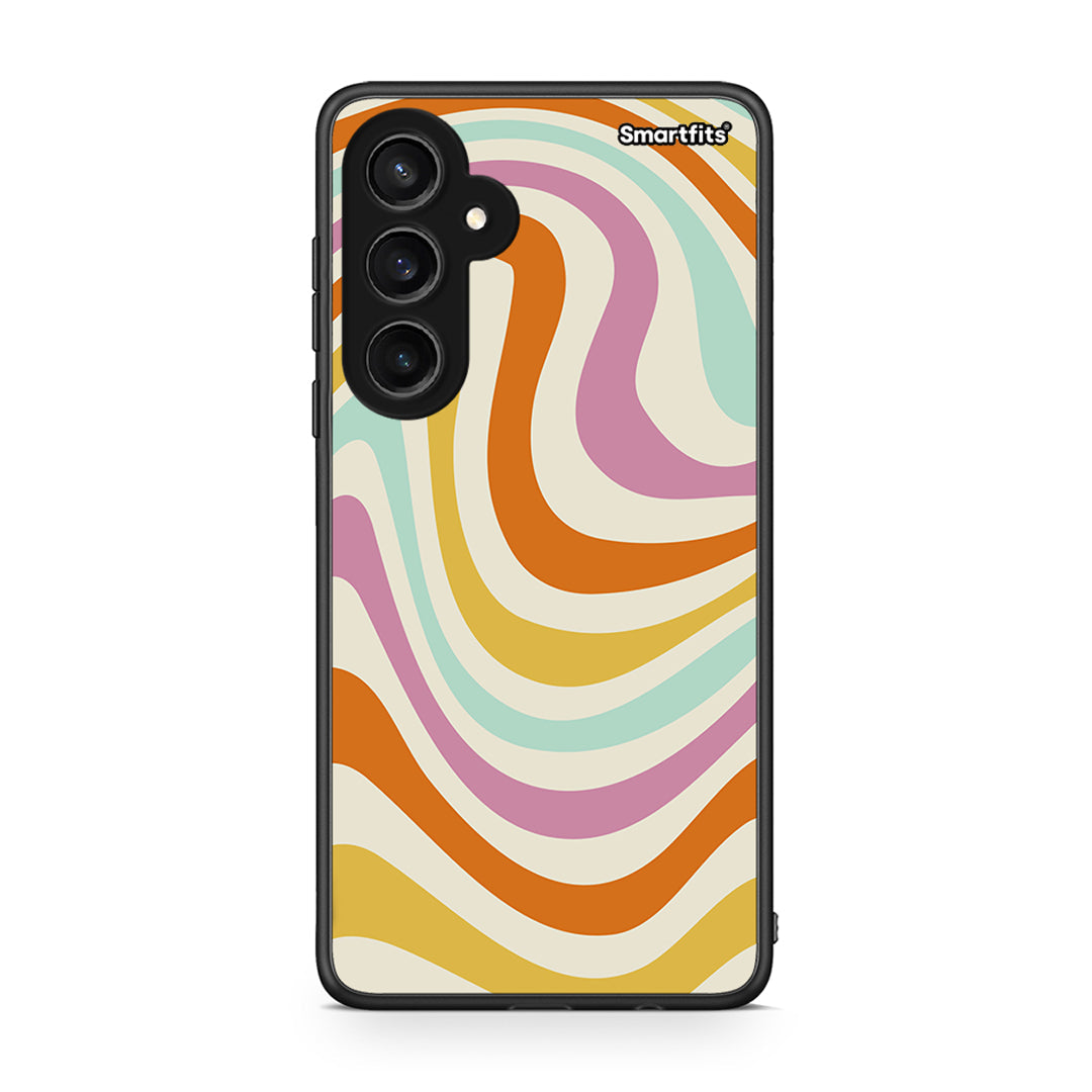 Samsung Galaxy S23 FE Colourful Waves θήκη από τη Smartfits με σχέδιο στο πίσω μέρος και μαύρο περίβλημα | Smartphone case with colorful back and black bezels by Smartfits