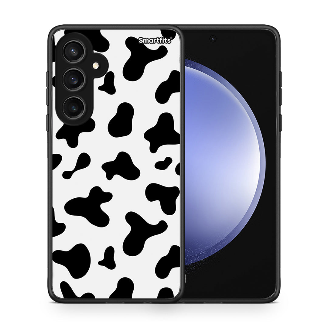 Θήκη Samsung Galaxy S23 FE Cow Print από τη Smartfits με σχέδιο στο πίσω μέρος και μαύρο περίβλημα | Samsung Galaxy S23 FE Cow Print case with colorful back and black bezels