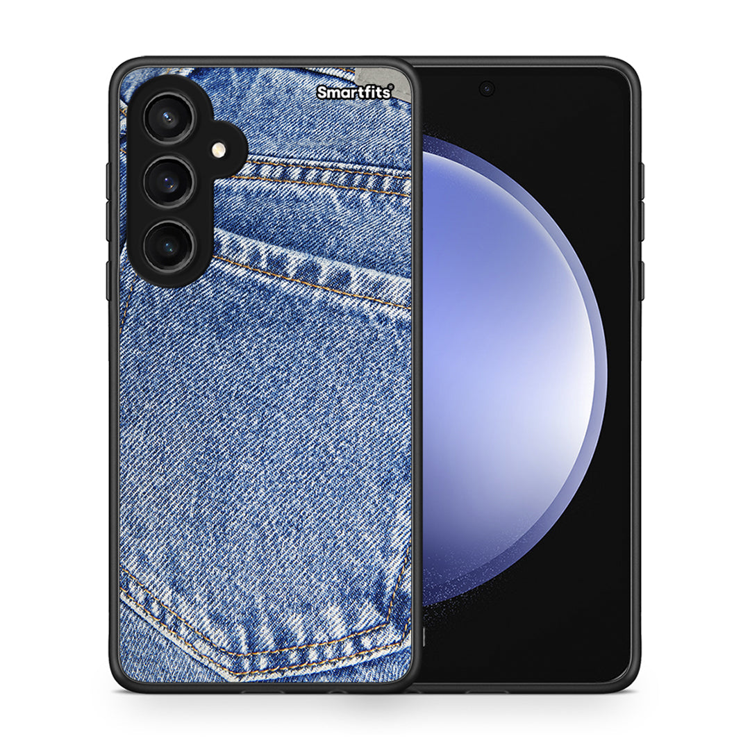 Θήκη Samsung Galaxy S23 FE Jeans Pocket από τη Smartfits με σχέδιο στο πίσω μέρος και μαύρο περίβλημα | Samsung Galaxy S23 FE Jeans Pocket case with colorful back and black bezels