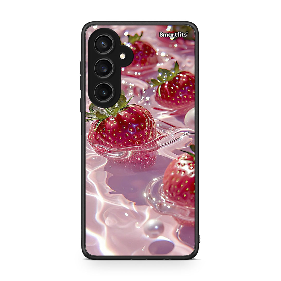 Samsung Galaxy S23 FE Juicy Strawberries θήκη από τη Smartfits με σχέδιο στο πίσω μέρος και μαύρο περίβλημα | Smartphone case with colorful back and black bezels by Smartfits