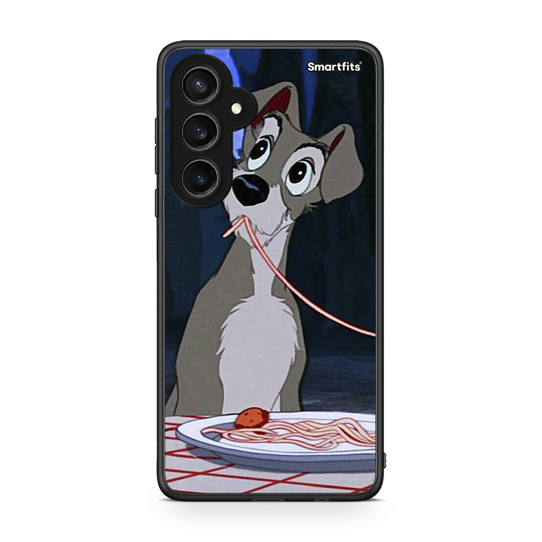 Samsung Galaxy S23 FE Lady And Tramp 1 Θήκη Αγίου Βαλεντίνου από τη Smartfits με σχέδιο στο πίσω μέρος και μαύρο περίβλημα | Smartphone case with colorful back and black bezels by Smartfits