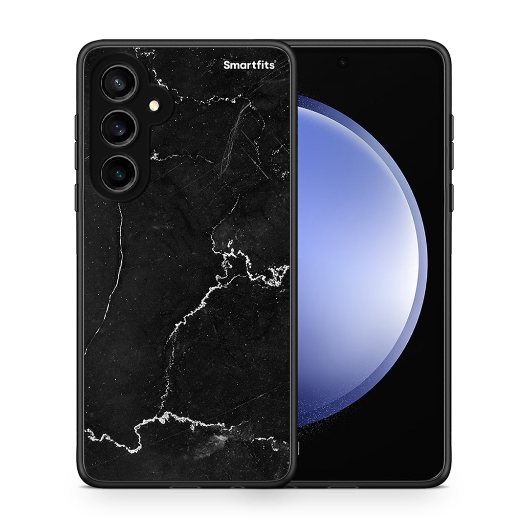 Θήκη Samsung Galaxy S23 FE Marble Black από τη Smartfits με σχέδιο στο πίσω μέρος και μαύρο περίβλημα | Samsung Galaxy S23 FE Marble Black case with colorful back and black bezels