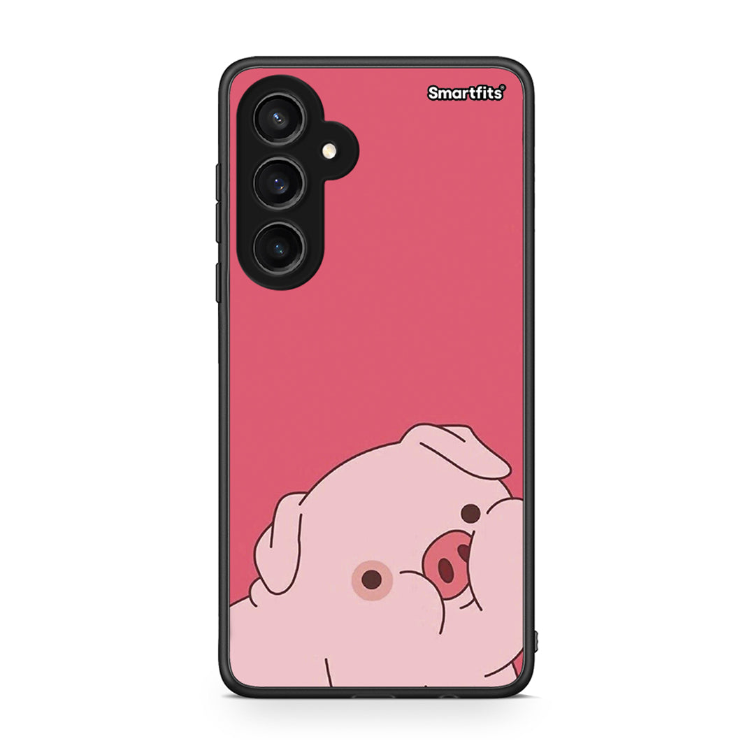 Samsung Galaxy S23 FE Pig Love 1 Θήκη Αγίου Βαλεντίνου από τη Smartfits με σχέδιο στο πίσω μέρος και μαύρο περίβλημα | Smartphone case with colorful back and black bezels by Smartfits
