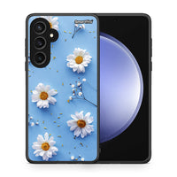 Thumbnail for Θήκη Samsung Galaxy S23 FE Real Daisies από τη Smartfits με σχέδιο στο πίσω μέρος και μαύρο περίβλημα | Samsung Galaxy S23 FE Real Daisies case with colorful back and black bezels