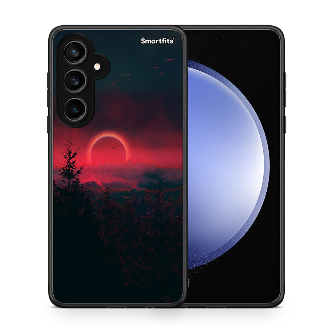 Θήκη Samsung Galaxy S23 FE Sunset Tropic από τη Smartfits με σχέδιο στο πίσω μέρος και μαύρο περίβλημα | Samsung Galaxy S23 FE Sunset Tropic case with colorful back and black bezels