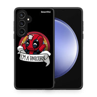 Thumbnail for Θήκη Samsung Galaxy S23 FE Unicorn Deadpool από τη Smartfits με σχέδιο στο πίσω μέρος και μαύρο περίβλημα | Samsung Galaxy S23 FE Unicorn Deadpool case with colorful back and black bezels