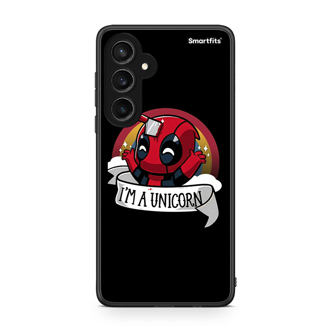 Samsung Galaxy S23 FE Unicorn Deadpool θήκη από τη Smartfits με σχέδιο στο πίσω μέρος και μαύρο περίβλημα | Smartphone case with colorful back and black bezels by Smartfits