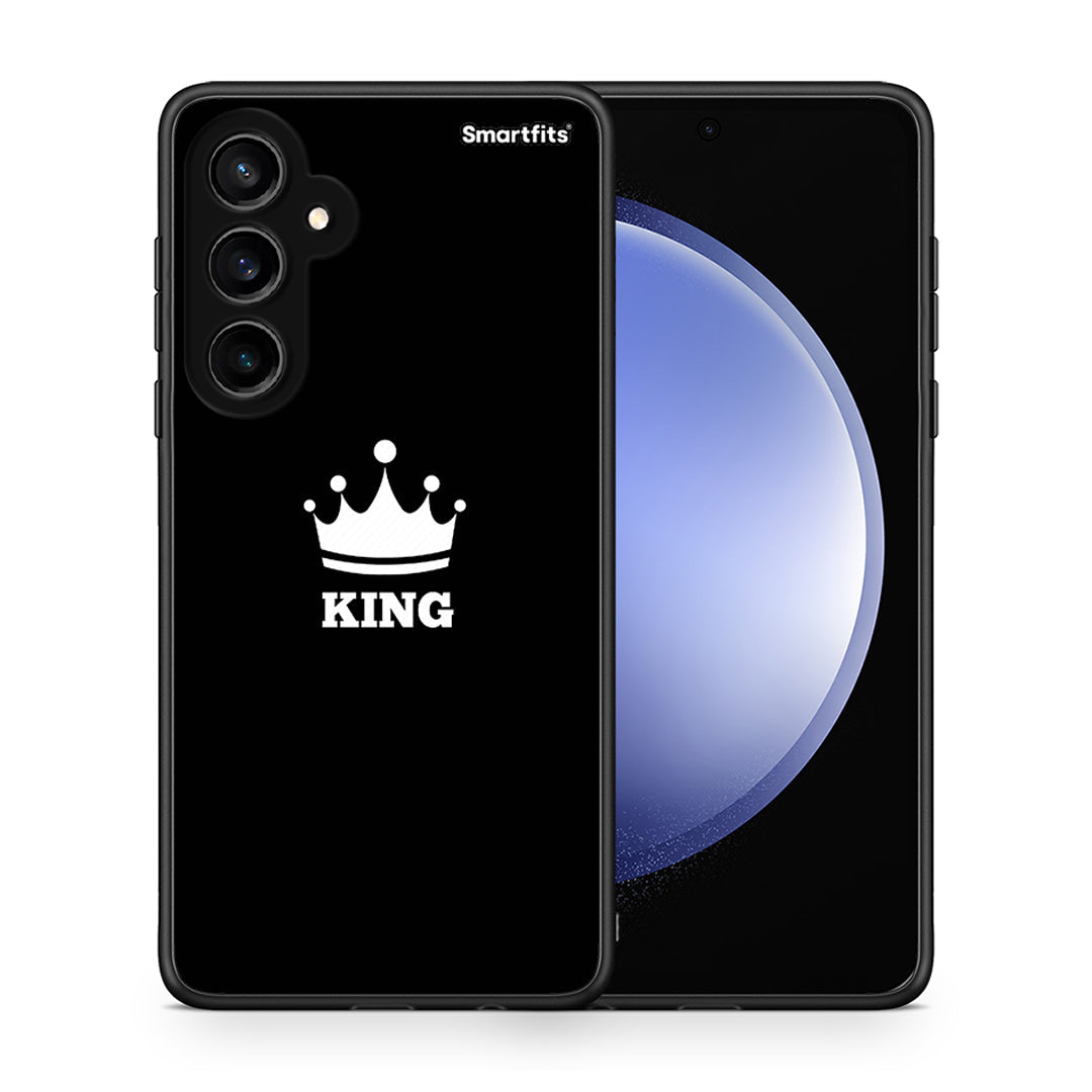 Θήκη Samsung Galaxy S23 FE King Valentine από τη Smartfits με σχέδιο στο πίσω μέρος και μαύρο περίβλημα | Samsung Galaxy S23 FE King Valentine case with colorful back and black bezels