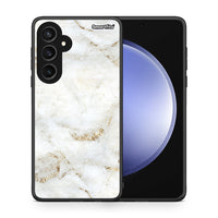 Thumbnail for Θήκη Samsung Galaxy S23 FE White Gold Marble από τη Smartfits με σχέδιο στο πίσω μέρος και μαύρο περίβλημα | Samsung Galaxy S23 FE White Gold Marble case with colorful back and black bezels