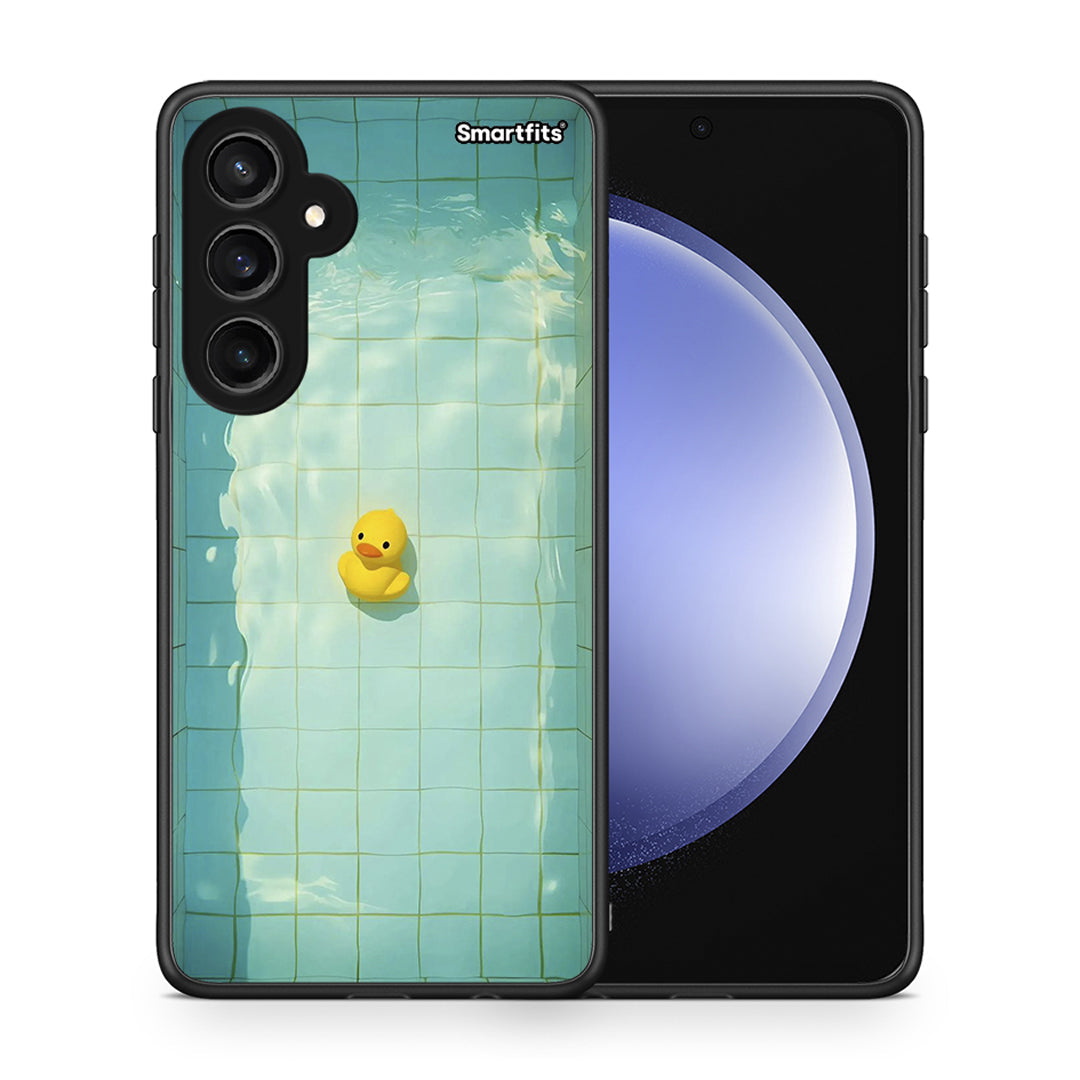 Θήκη Samsung Galaxy S23 FE Yellow Duck από τη Smartfits με σχέδιο στο πίσω μέρος και μαύρο περίβλημα | Samsung Galaxy S23 FE Yellow Duck case with colorful back and black bezels