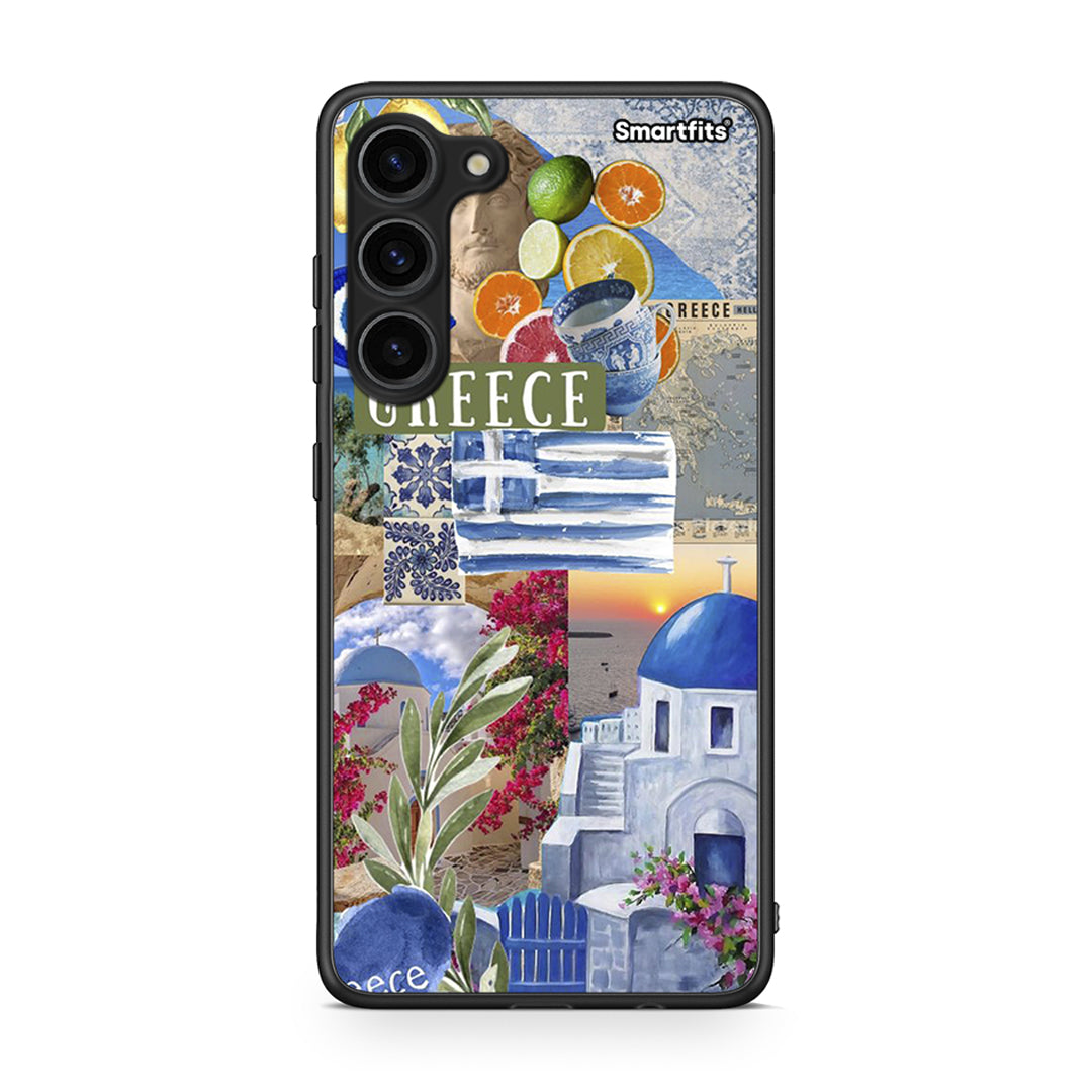 Θήκη Samsung Galaxy S23 Plus All Greek από τη Smartfits με σχέδιο στο πίσω μέρος και μαύρο περίβλημα | Samsung Galaxy S23 Plus All Greek Case with Colorful Back and Black Bezels