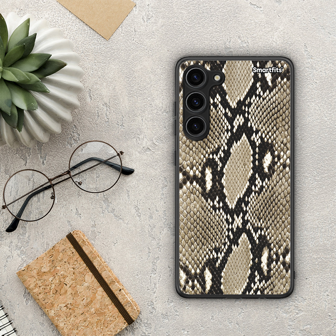 Θήκη Samsung Galaxy S23 Plus Animal Fashion Snake από τη Smartfits με σχέδιο στο πίσω μέρος και μαύρο περίβλημα | Samsung Galaxy S23 Plus Animal Fashion Snake Case with Colorful Back and Black Bezels