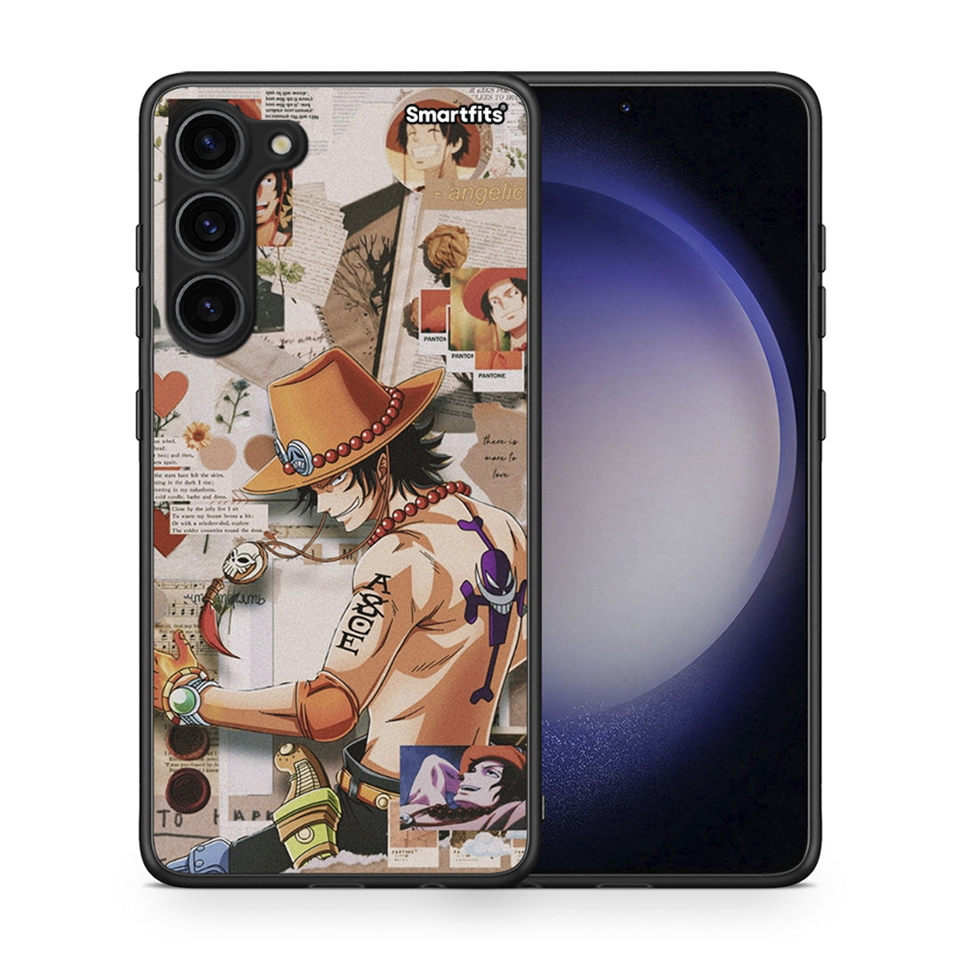 Θήκη Samsung Galaxy S23 Plus Anime Collage από τη Smartfits με σχέδιο στο πίσω μέρος και μαύρο περίβλημα | Samsung Galaxy S23 Plus Anime Collage Case with Colorful Back and Black Bezels