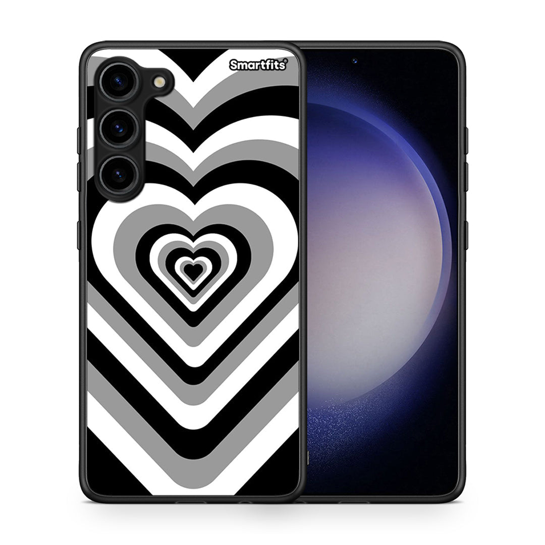 Θήκη Samsung Galaxy S23 Plus Black Hearts από τη Smartfits με σχέδιο στο πίσω μέρος και μαύρο περίβλημα | Samsung Galaxy S23 Plus Black Hearts Case with Colorful Back and Black Bezels