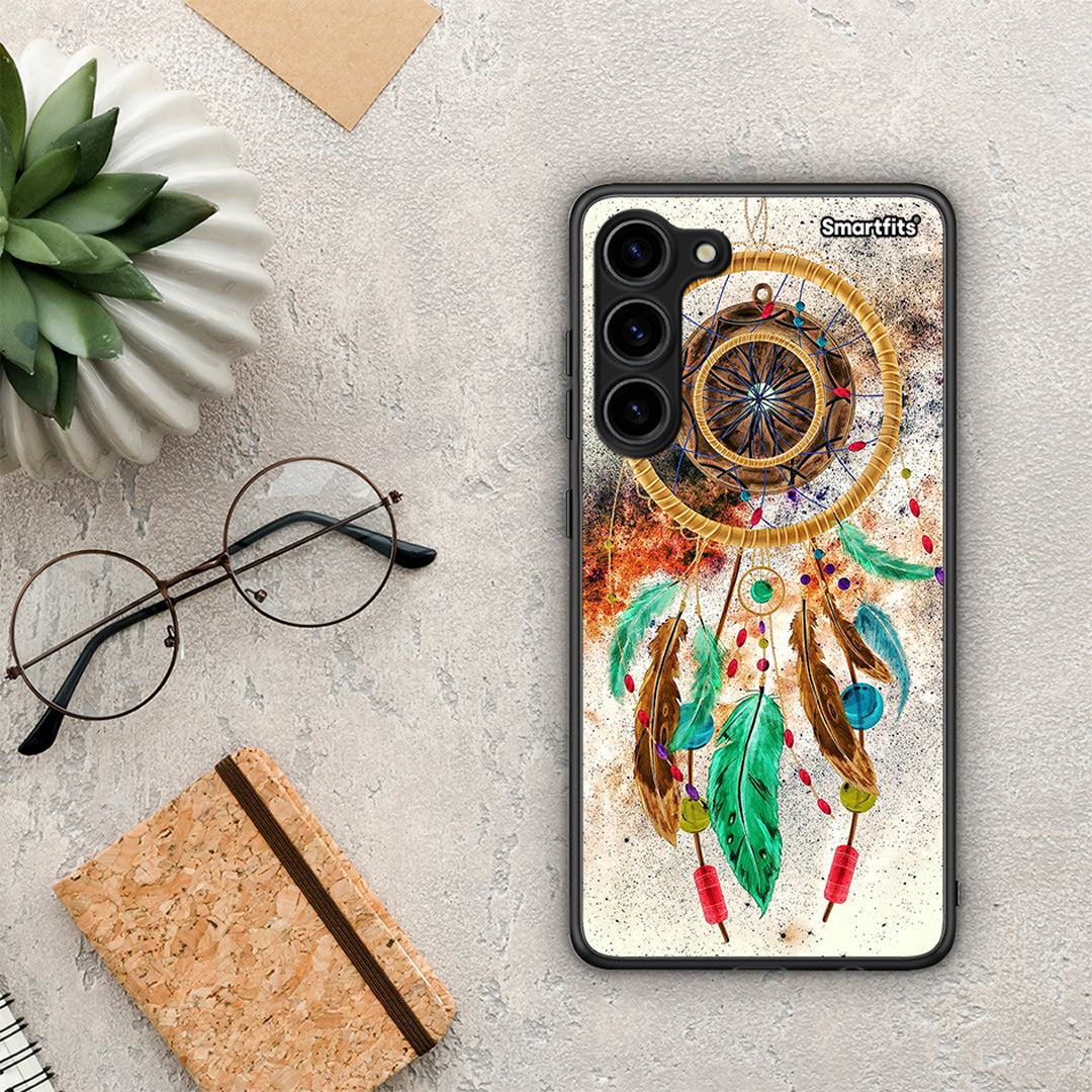 Θήκη Samsung Galaxy S23 Plus Boho DreamCatcher από τη Smartfits με σχέδιο στο πίσω μέρος και μαύρο περίβλημα | Samsung Galaxy S23 Plus Boho DreamCatcher Case with Colorful Back and Black Bezels