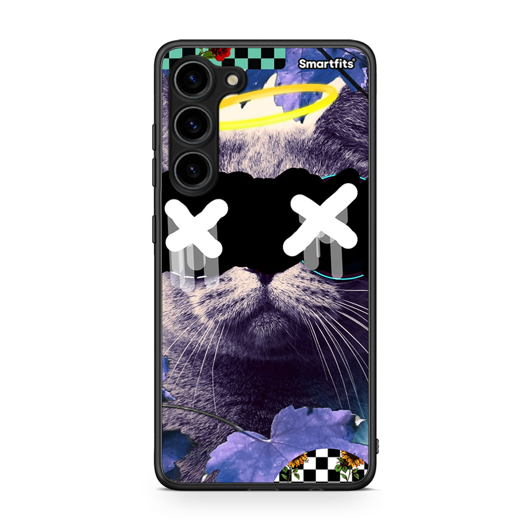 Θήκη Samsung Galaxy S23 Plus Cat Collage από τη Smartfits με σχέδιο στο πίσω μέρος και μαύρο περίβλημα | Samsung Galaxy S23 Plus Cat Collage Case with Colorful Back and Black Bezels