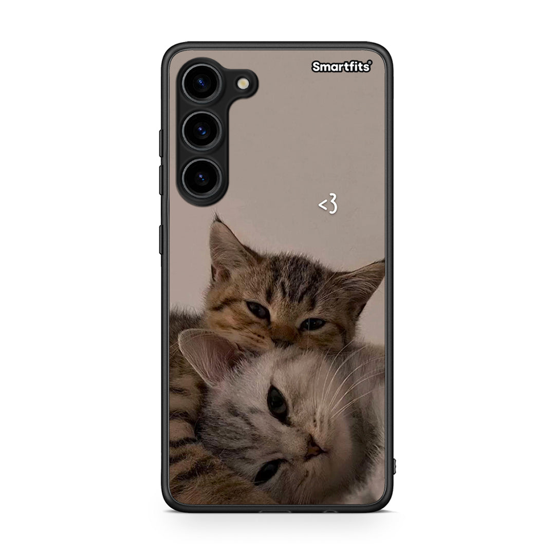Θήκη Samsung Galaxy S23 Plus Cats In Love από τη Smartfits με σχέδιο στο πίσω μέρος και μαύρο περίβλημα | Samsung Galaxy S23 Plus Cats In Love Case with Colorful Back and Black Bezels