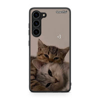 Thumbnail for Θήκη Samsung Galaxy S23 Plus Cats In Love από τη Smartfits με σχέδιο στο πίσω μέρος και μαύρο περίβλημα | Samsung Galaxy S23 Plus Cats In Love Case with Colorful Back and Black Bezels