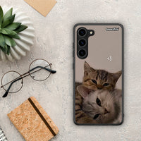 Thumbnail for Θήκη Samsung Galaxy S23 Plus Cats In Love από τη Smartfits με σχέδιο στο πίσω μέρος και μαύρο περίβλημα | Samsung Galaxy S23 Plus Cats In Love Case with Colorful Back and Black Bezels