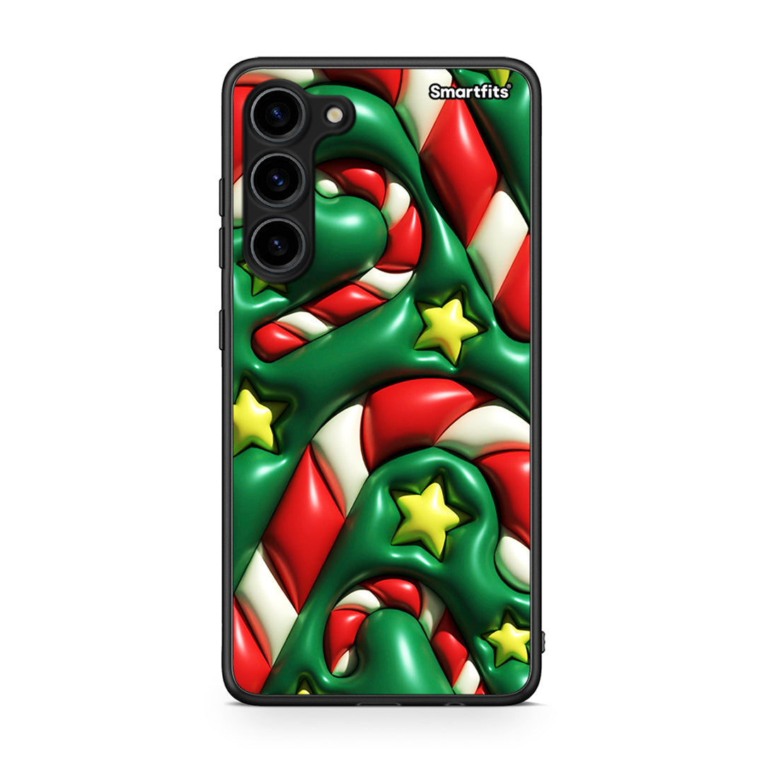 Θήκη Samsung Galaxy S23 Plus Christmas Bubbles από τη Smartfits με σχέδιο στο πίσω μέρος και μαύρο περίβλημα | Samsung Galaxy S23 Plus Christmas Bubbles Case with Colorful Back and Black Bezels