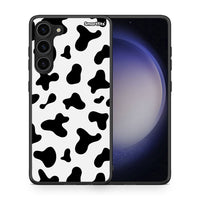 Thumbnail for Θήκη Samsung Galaxy S23 Plus Cow Print από τη Smartfits με σχέδιο στο πίσω μέρος και μαύρο περίβλημα | Samsung Galaxy S23 Plus Cow Print Case with Colorful Back and Black Bezels