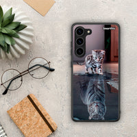 Thumbnail for Θήκη Samsung Galaxy S23 Plus Cute Tiger από τη Smartfits με σχέδιο στο πίσω μέρος και μαύρο περίβλημα | Samsung Galaxy S23 Plus Cute Tiger Case with Colorful Back and Black Bezels