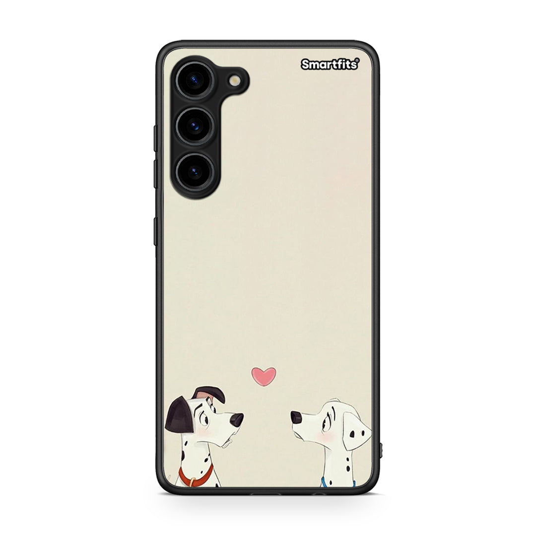 Θήκη Samsung Galaxy S23 Plus Dalmatians Love από τη Smartfits με σχέδιο στο πίσω μέρος και μαύρο περίβλημα | Samsung Galaxy S23 Plus Dalmatians Love Case with Colorful Back and Black Bezels