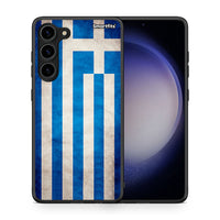 Thumbnail for Θήκη Samsung Galaxy S23 Plus Flag Greek από τη Smartfits με σχέδιο στο πίσω μέρος και μαύρο περίβλημα | Samsung Galaxy S23 Plus Flag Greek Case with Colorful Back and Black Bezels