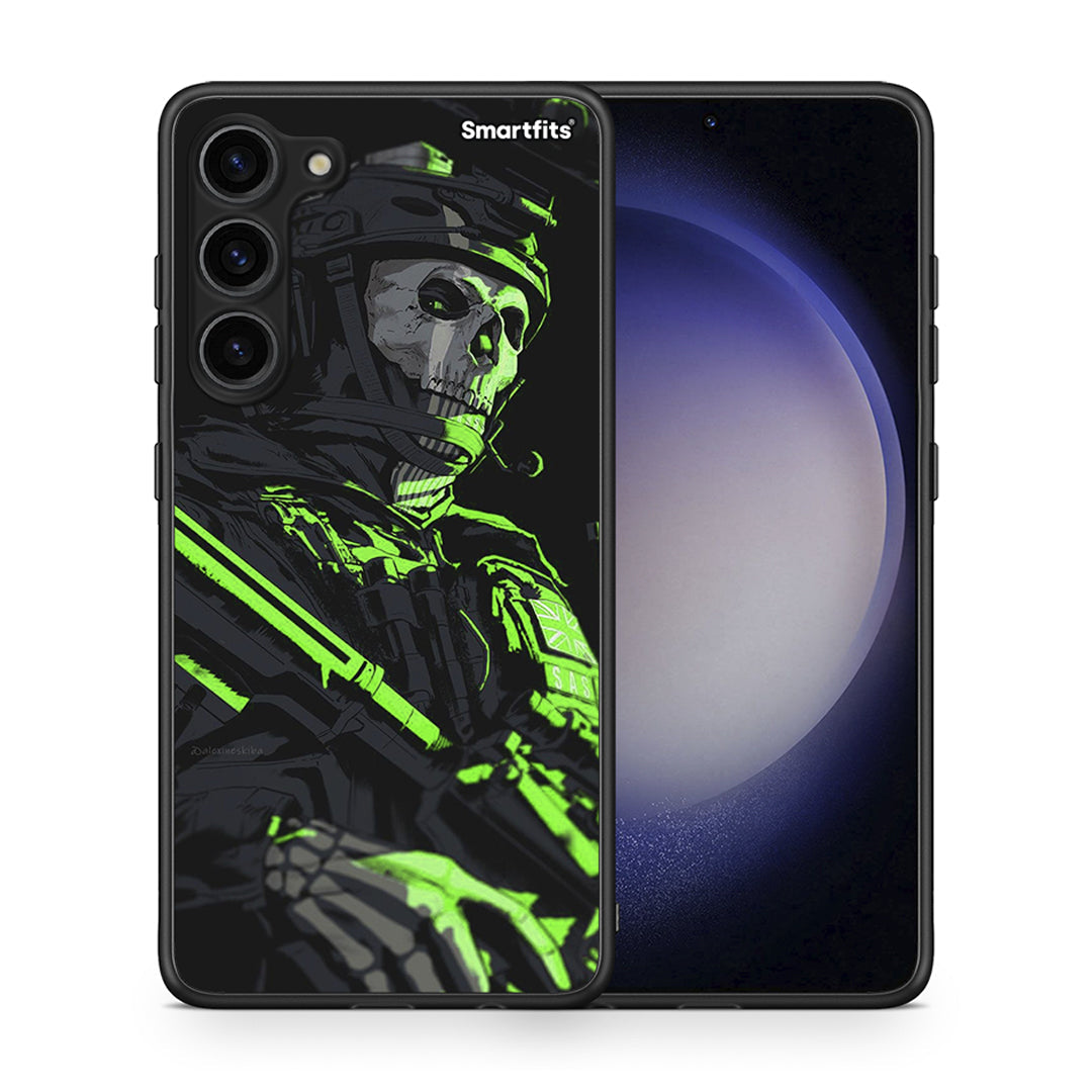 Θήκη Samsung Galaxy S23 Plus Green Soldier από τη Smartfits με σχέδιο στο πίσω μέρος και μαύρο περίβλημα | Samsung Galaxy S23 Plus Green Soldier Case with Colorful Back and Black Bezels