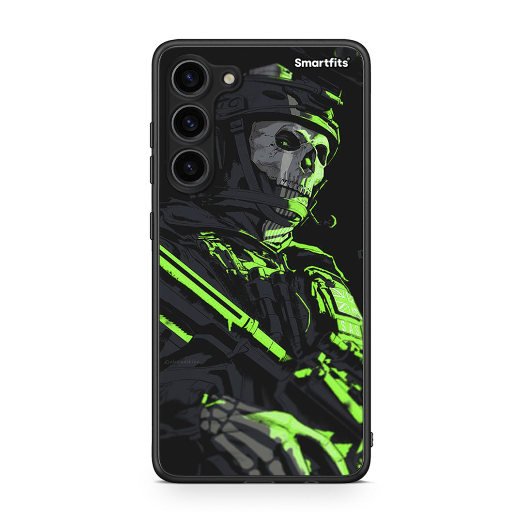 Θήκη Samsung Galaxy S23 Plus Green Soldier από τη Smartfits με σχέδιο στο πίσω μέρος και μαύρο περίβλημα | Samsung Galaxy S23 Plus Green Soldier Case with Colorful Back and Black Bezels