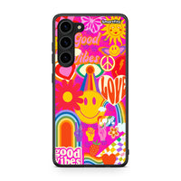 Thumbnail for Θήκη Samsung Galaxy S23 Plus Hippie Love από τη Smartfits με σχέδιο στο πίσω μέρος και μαύρο περίβλημα | Samsung Galaxy S23 Plus Hippie Love Case with Colorful Back and Black Bezels