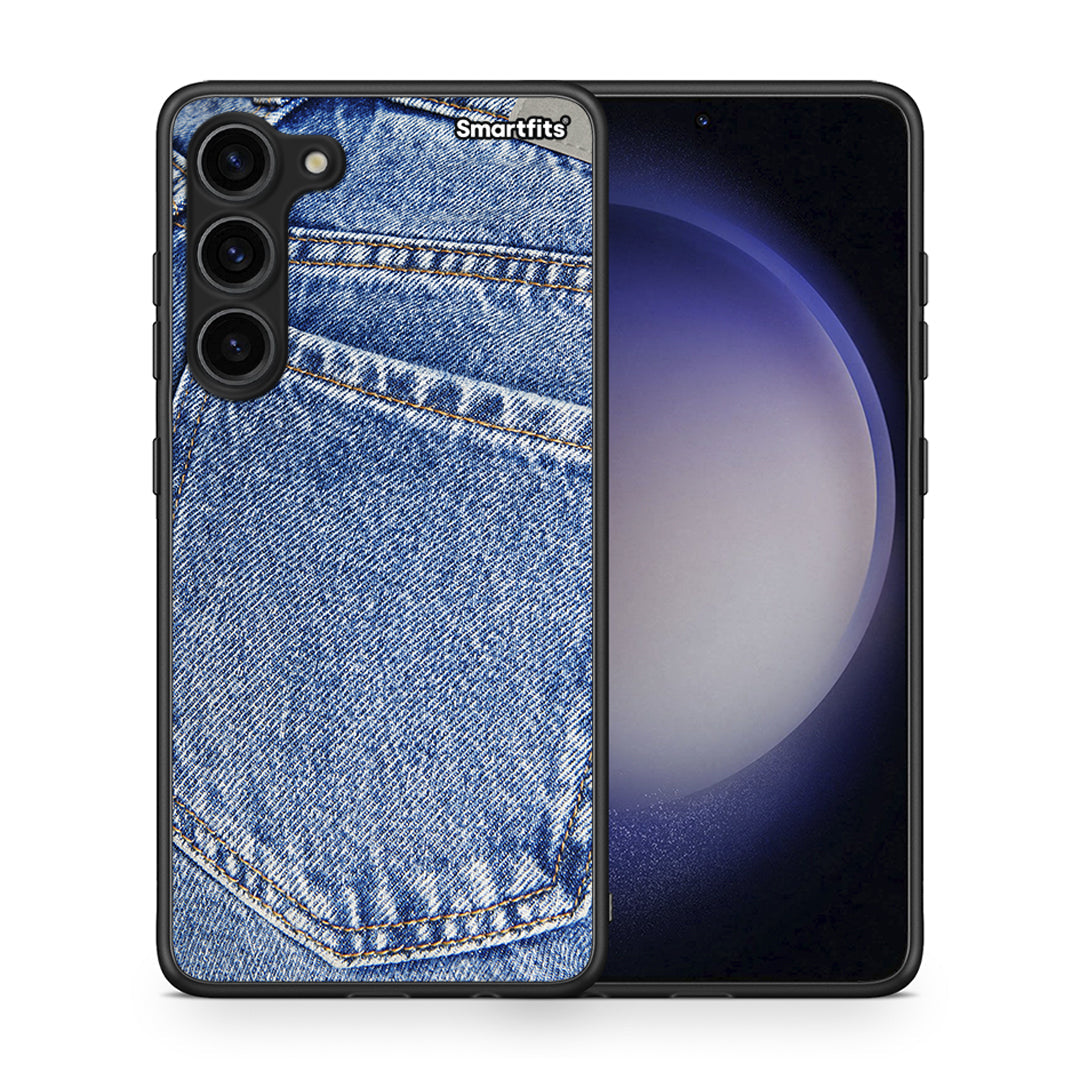 Θήκη Samsung Galaxy S23 Plus Jeans Pocket από τη Smartfits με σχέδιο στο πίσω μέρος και μαύρο περίβλημα | Samsung Galaxy S23 Plus Jeans Pocket Case with Colorful Back and Black Bezels