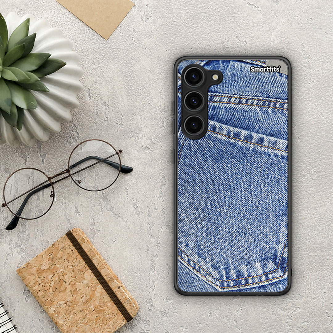 Θήκη Samsung Galaxy S23 Plus Jeans Pocket από τη Smartfits με σχέδιο στο πίσω μέρος και μαύρο περίβλημα | Samsung Galaxy S23 Plus Jeans Pocket Case with Colorful Back and Black Bezels