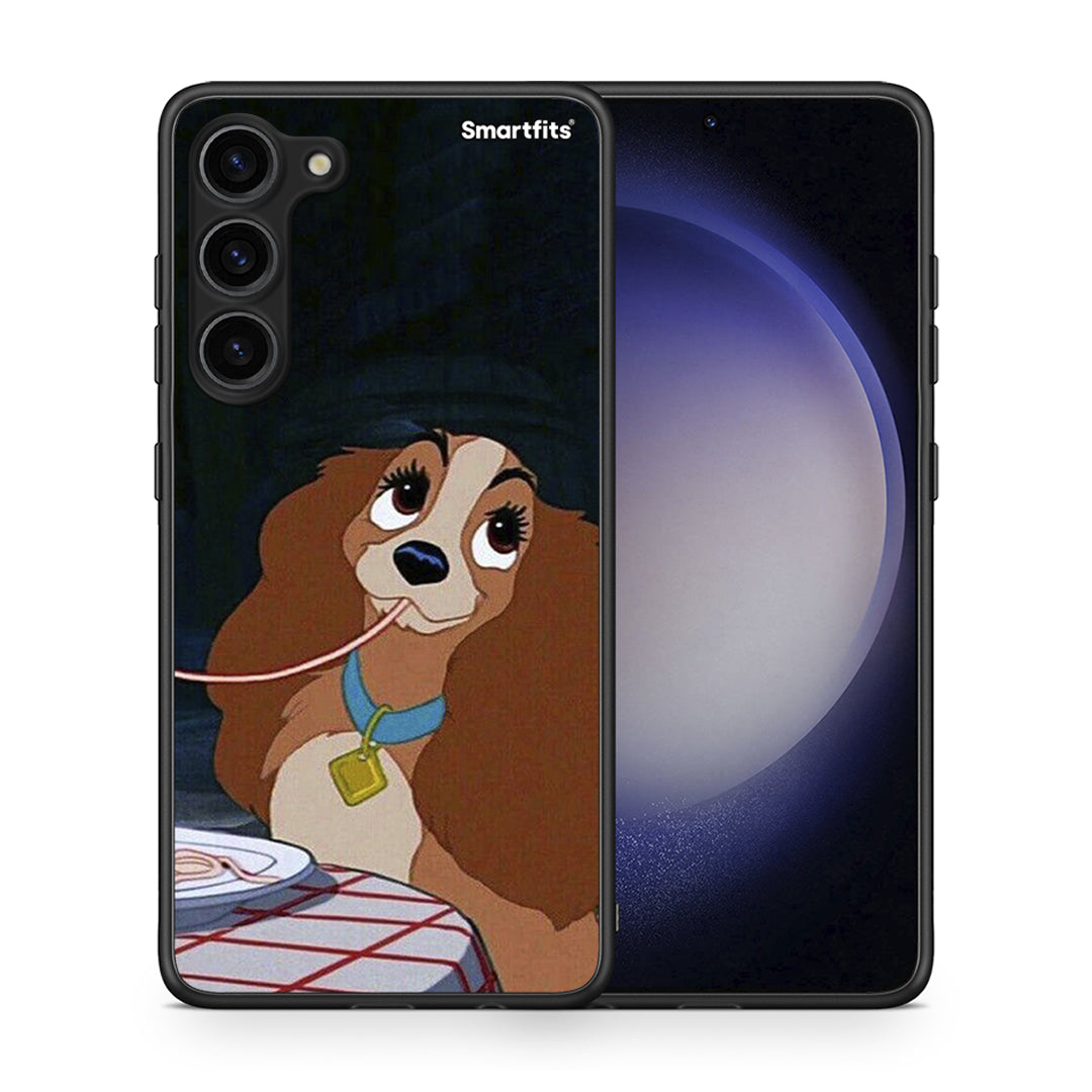 Θήκη Samsung Galaxy S23 Plus Lady And Tramp 2 από τη Smartfits με σχέδιο στο πίσω μέρος και μαύρο περίβλημα | Samsung Galaxy S23 Plus Lady And Tramp 2 Case with Colorful Back and Black Bezels