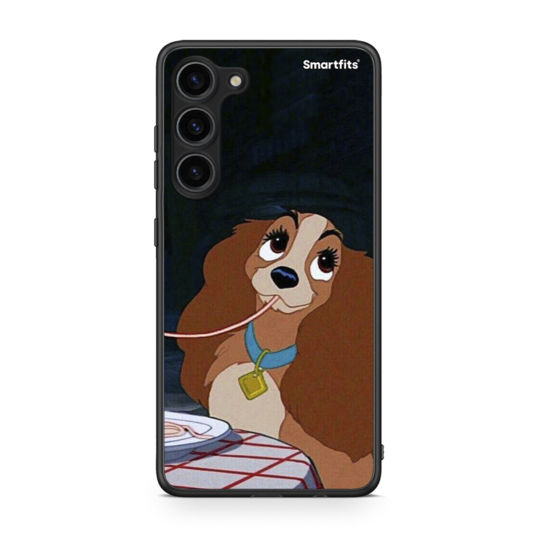 Θήκη Samsung Galaxy S23 Plus Lady And Tramp 2 από τη Smartfits με σχέδιο στο πίσω μέρος και μαύρο περίβλημα | Samsung Galaxy S23 Plus Lady And Tramp 2 Case with Colorful Back and Black Bezels